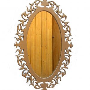 Wall MDF Wood Mirror | wall hanging mirror | Oval Shape Mirror