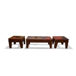 Wooden Center and Side Table set | Center Table Coffee Table | Oak Wood Look Accent Furniture