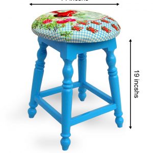 Sky Blue Wooden Stool, Foot Rest, Living Room Furniture, Kitchen Stool,Ottoman, Home Decore, Shoe Stool Ottoman Home Furniture