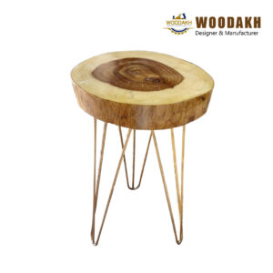 WOODAK Solid Wood Live Edge Coffee TABLE, NATURAL Suitable for Living Room, Balcony, Study Sofa Table